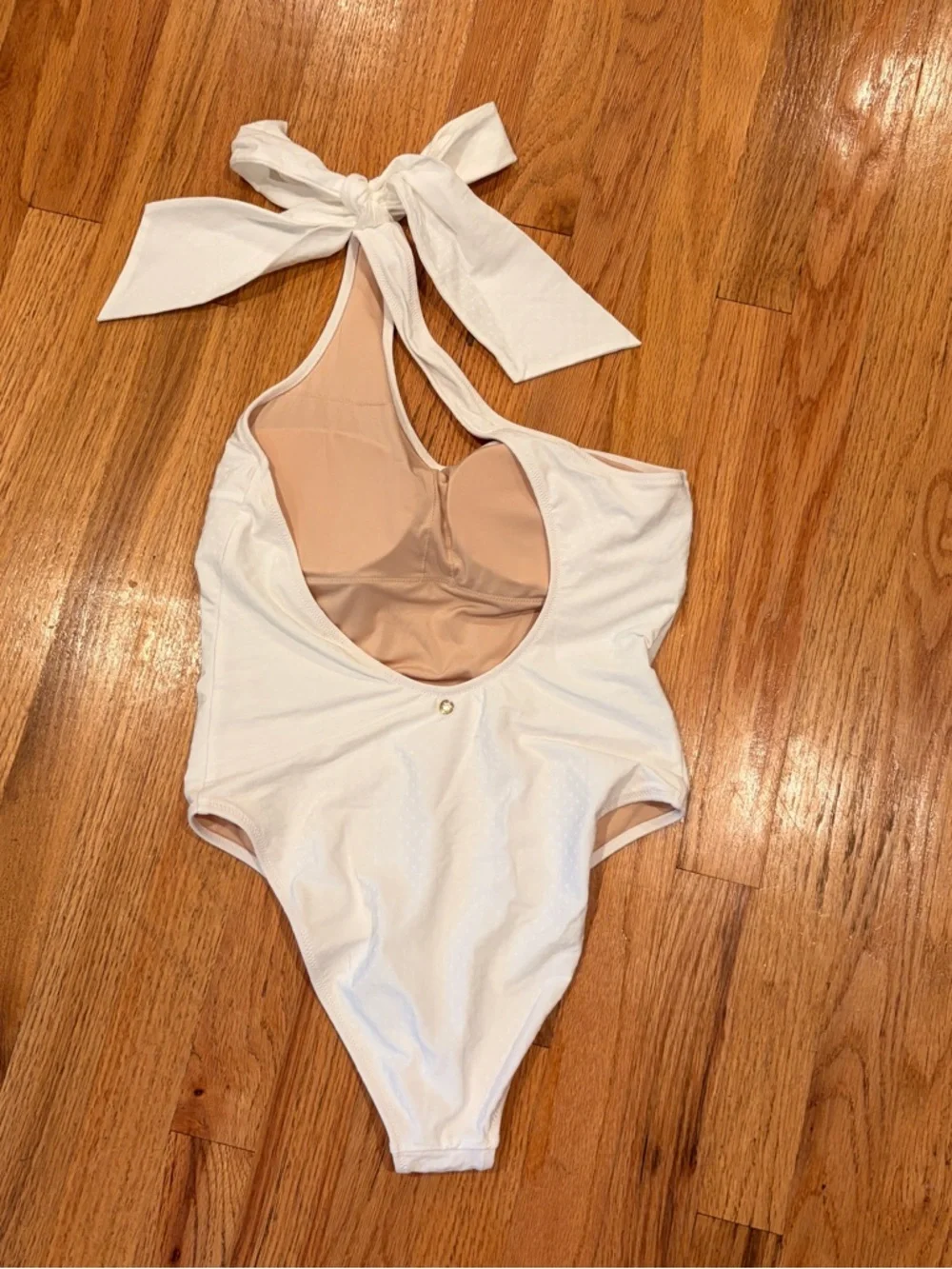 Victoria Secret One-Shoulder White Tie-Shoulder Swimsuit